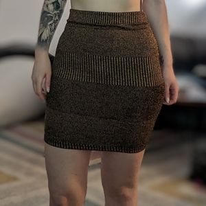 NWT Fashion Nova Black and Gold Mini Skirt